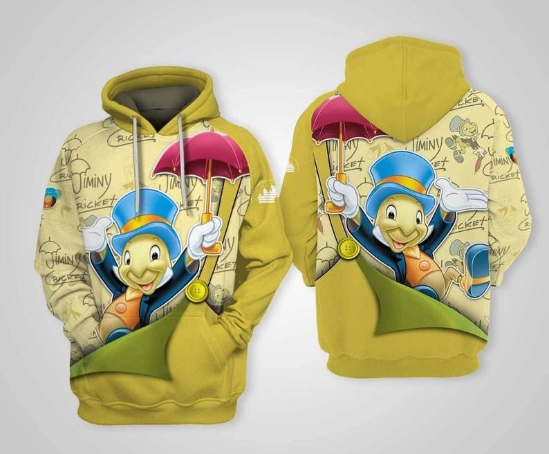Buildercar - Jiminy Cricket Green Disney, Funny Jiminy Cricket All Over Print Hoodie
