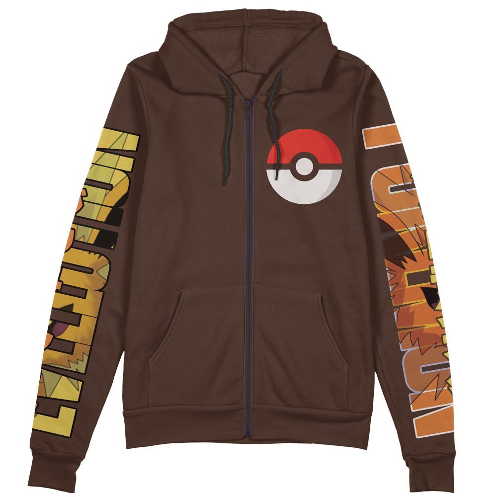 Buildercar - Jolteon Pokemon Streetwear Zip Hoodie Jacket - Image 2