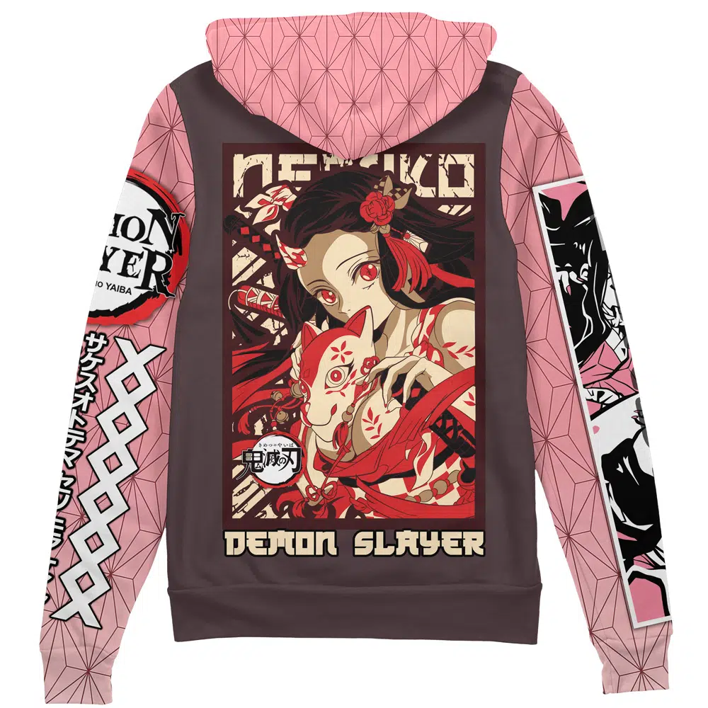 Buildercar - Kamado Nezuko Demon Slayer Streetwear Zip Hoodie Jacket