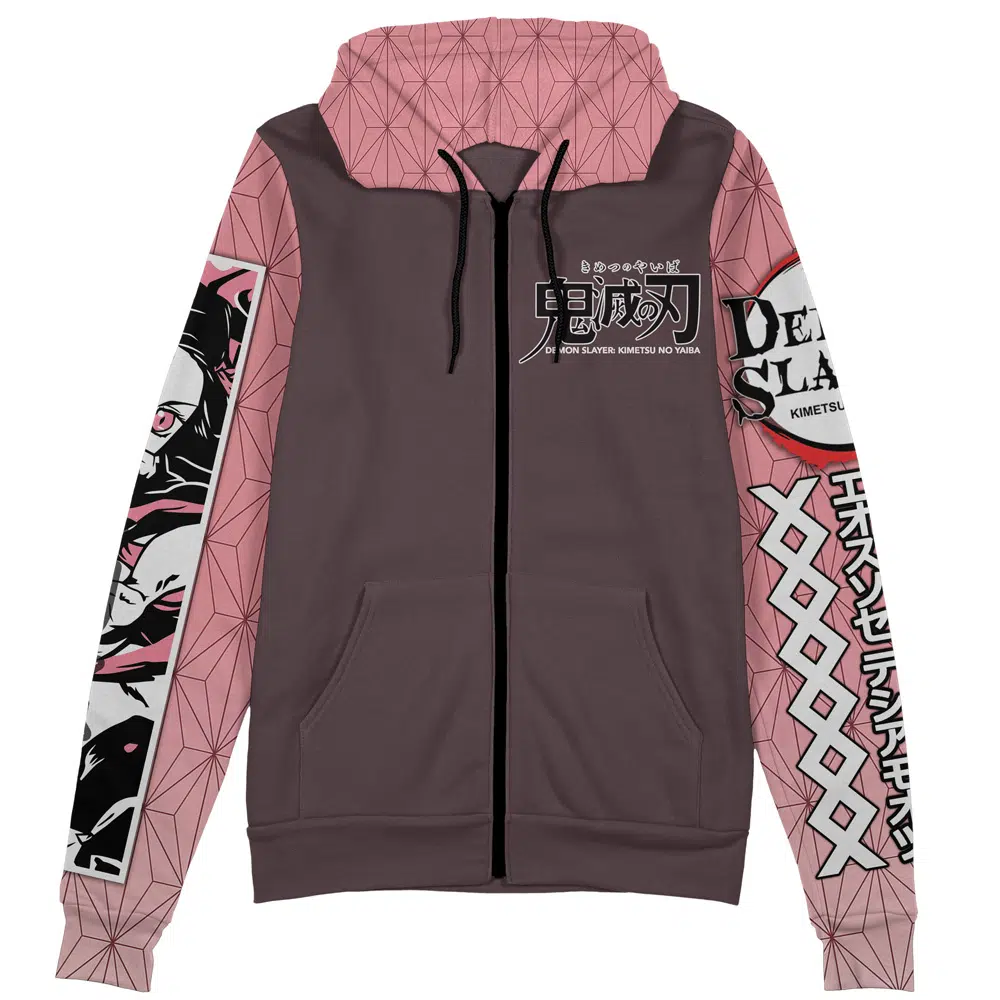 Buildercar - Kamado Nezuko Demon Slayer Streetwear Zip Hoodie Jacket - Image 2