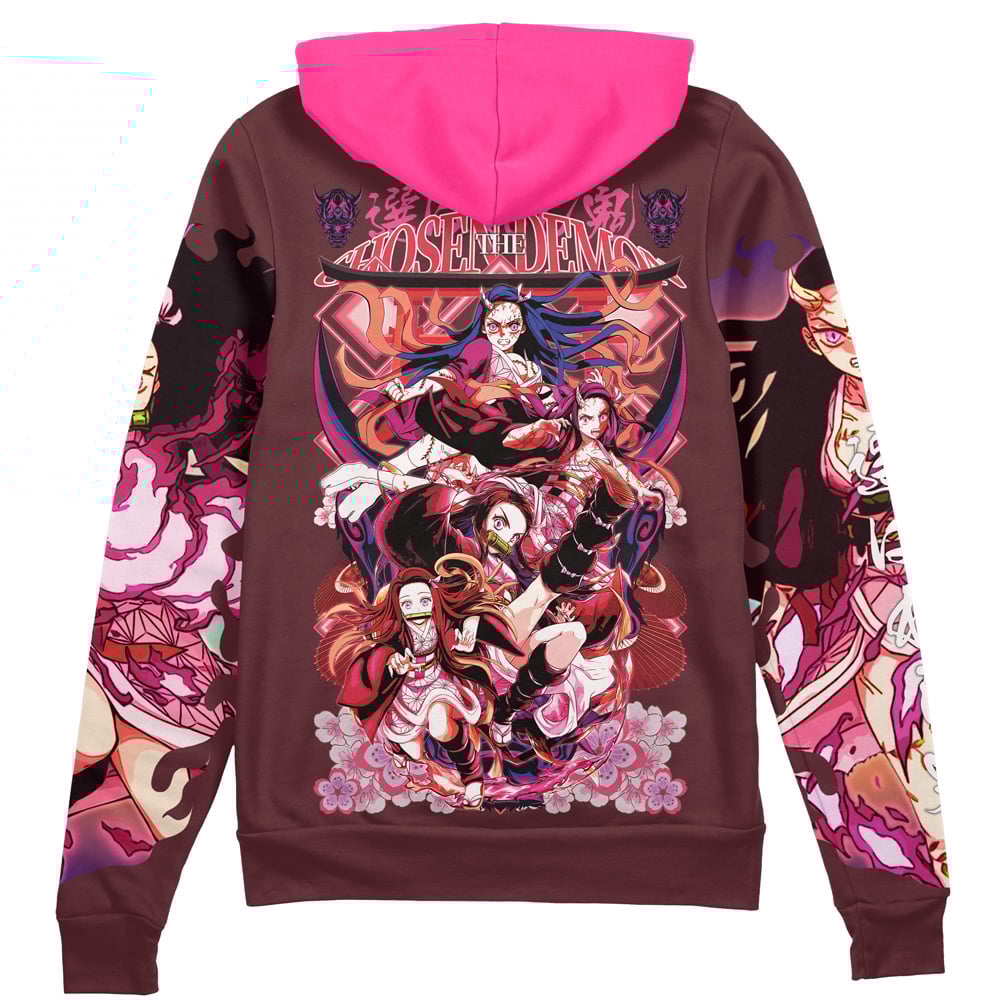 Buildercar - Kamado Nezuko V2 Demon Slayer Streetwear Zip Hoodie Jacket