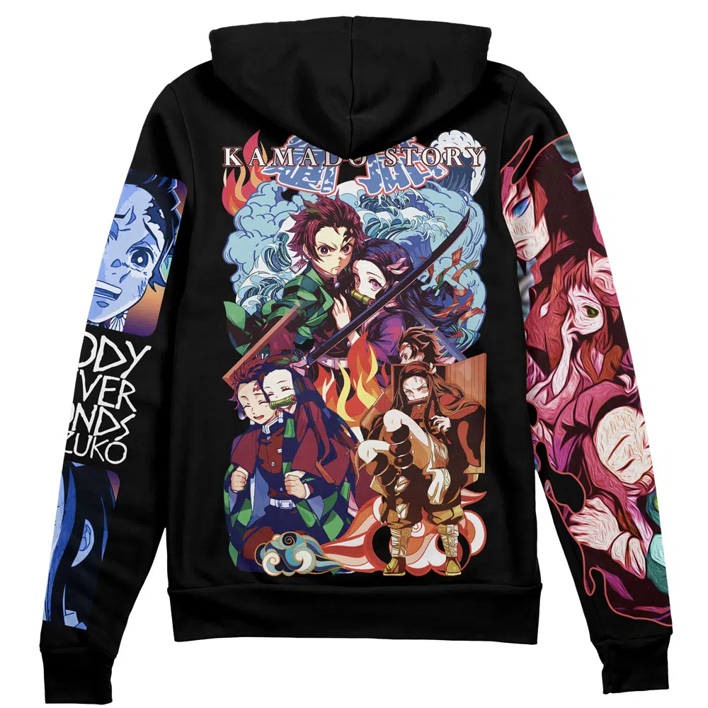 Buildercar - Kamado Story Demon Slayer Streetwear Zip Hoodie Jacket