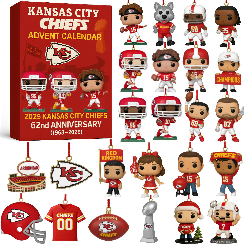 Buildercar - Kansas City Chiefs 2025 62nd Anniversary Advent Calendar -2D Acrylic