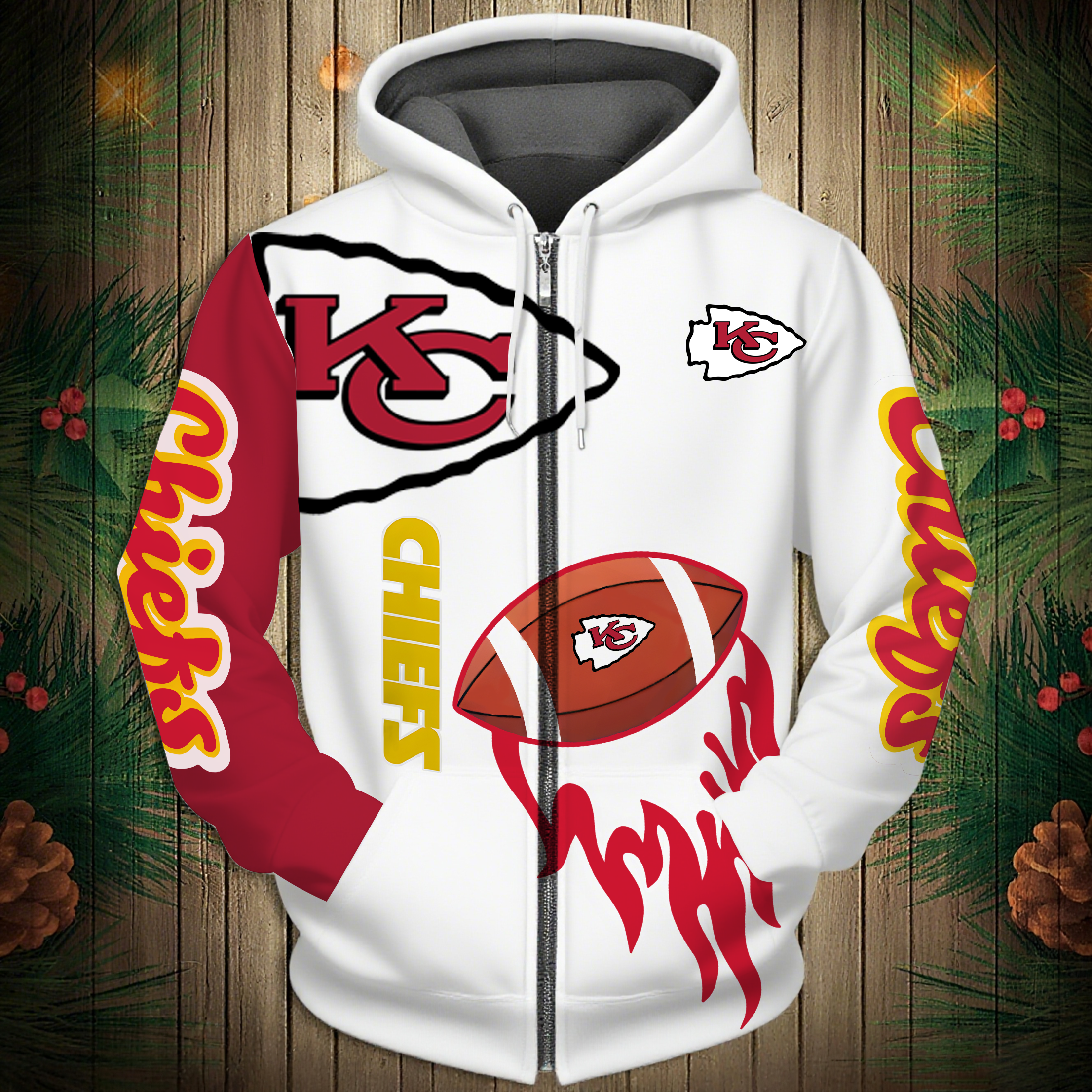 Buildercar - Kansas City Chiefs Hoodie Unisex NFL Pullover Hoodie for Football Fans hm10112597