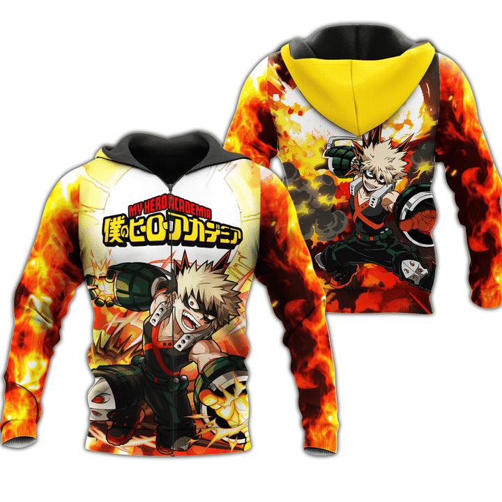 Buildercar - Katsuki Bakugou My Hero Academia Anime Manga For Men And Women 3d Hoodie