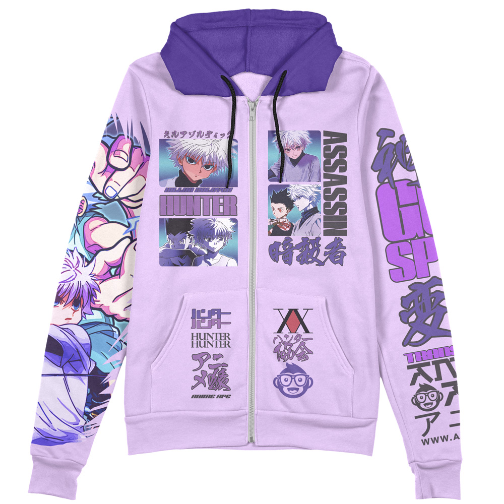 Buildercar - Killua Zoldyck V4 Hunter x Hunter Streetwear Zip Hoodie Jacket - Image 2