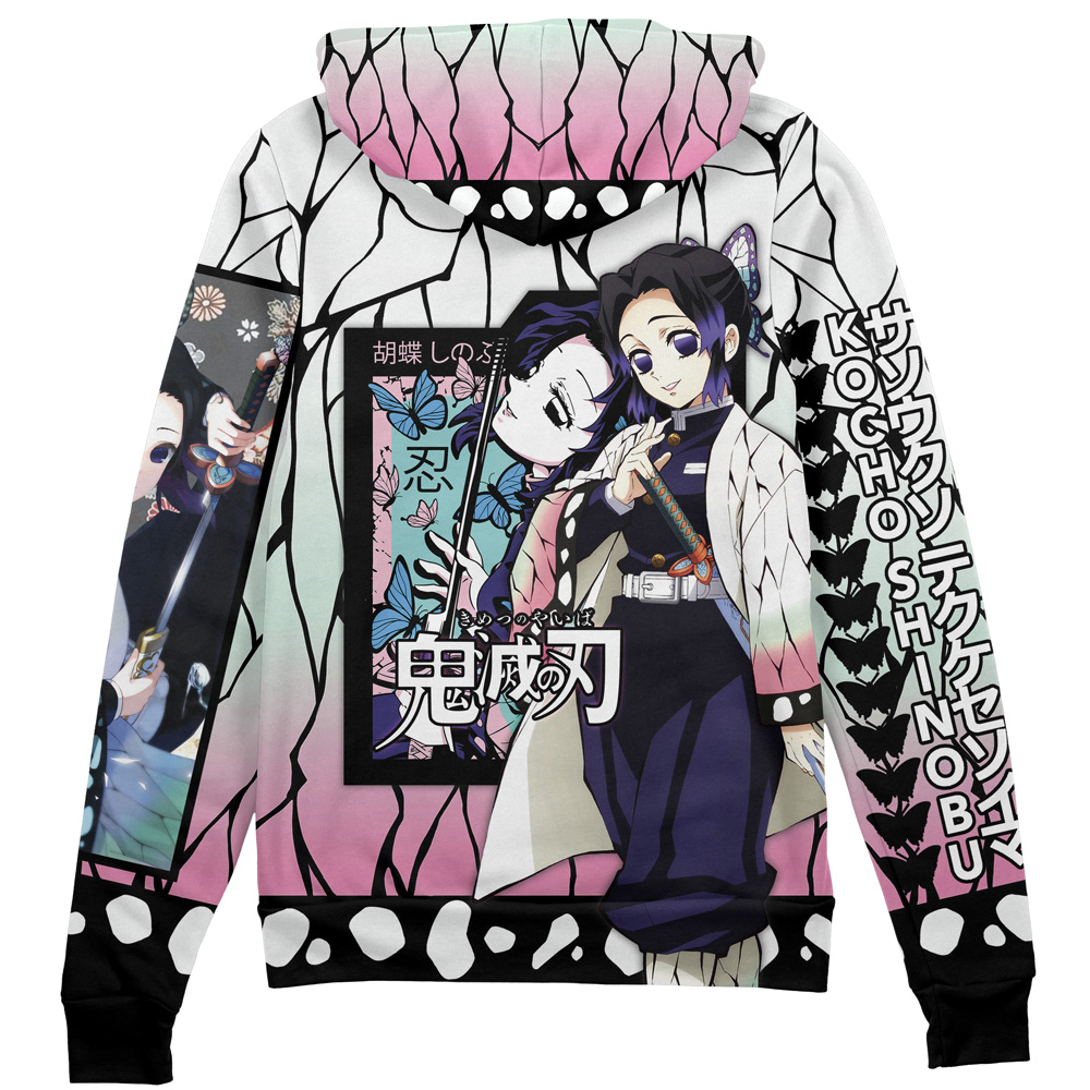 Buildercar - Kocho Shinobu Haori Demon Slayer Streetwear Zip Hoodie Jacket