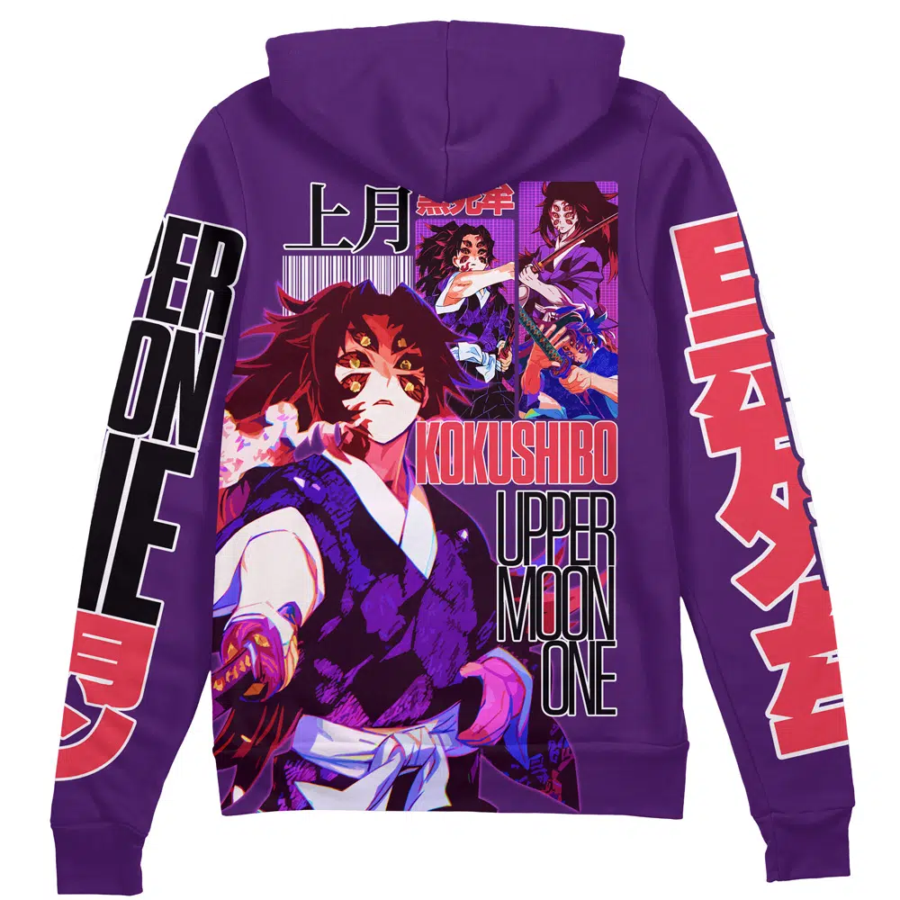 Buildercar - Kokushibo V2 Demon Slayer Streetwear Zip Hoodie Jacket
