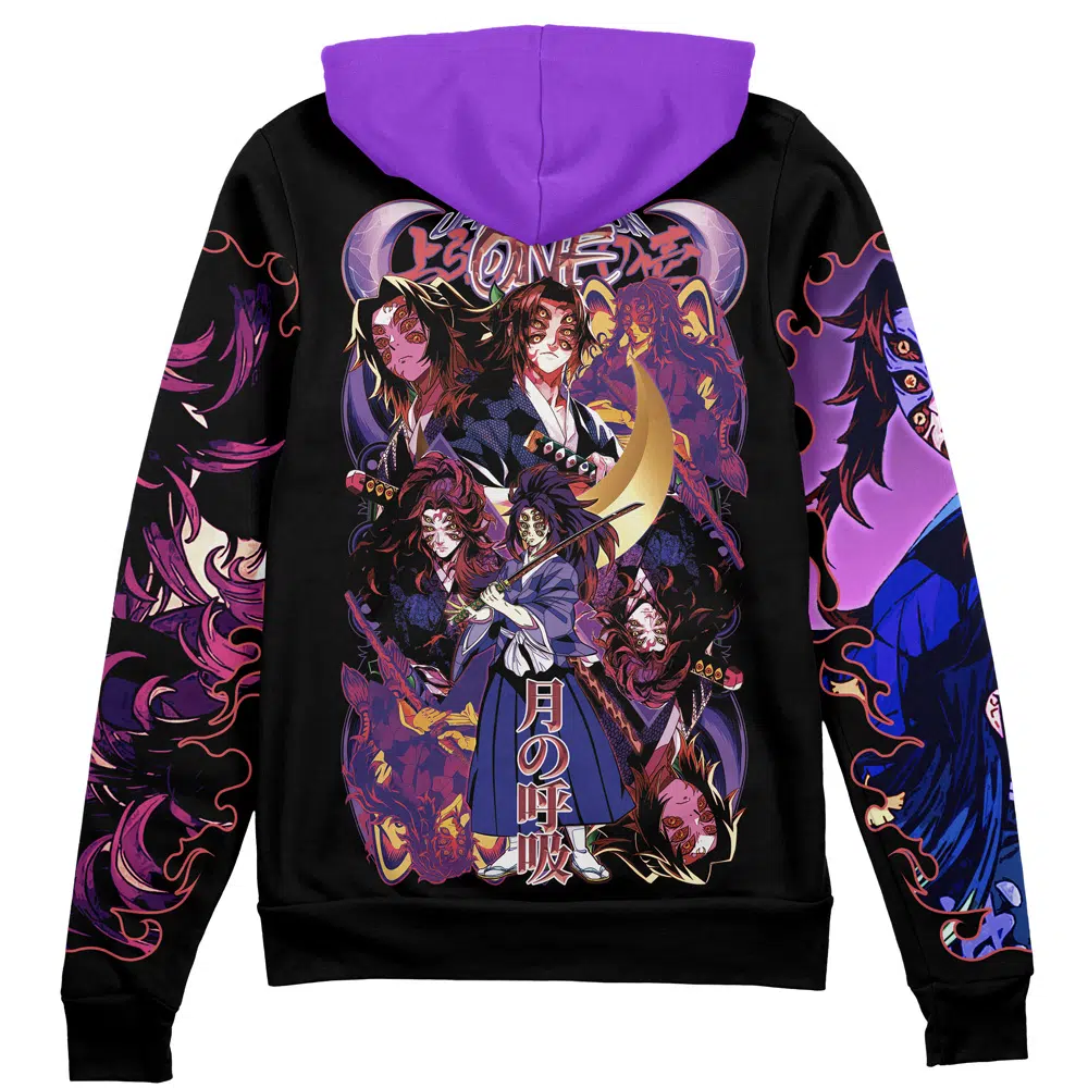 Buildercar - Kokushibo V3 Demon Slayer Streetwear Zip Hoodie Jacket