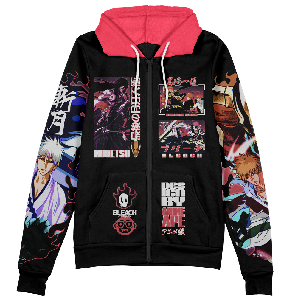 Buildercar - Kurosaki Ichigo V4 Bleach Streetwear Zip Hoodie Jacket - Image 2