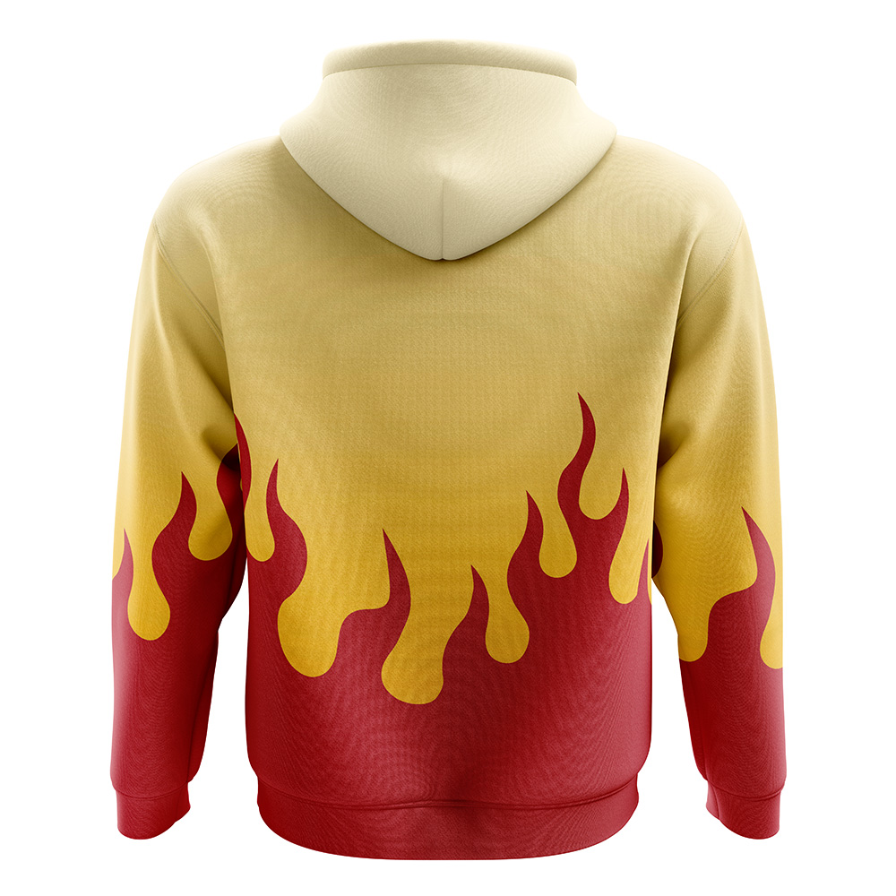 Buildercar - Kyojuro Rengoku Demon Slayer Zip Hoodie Jacket - Image 2