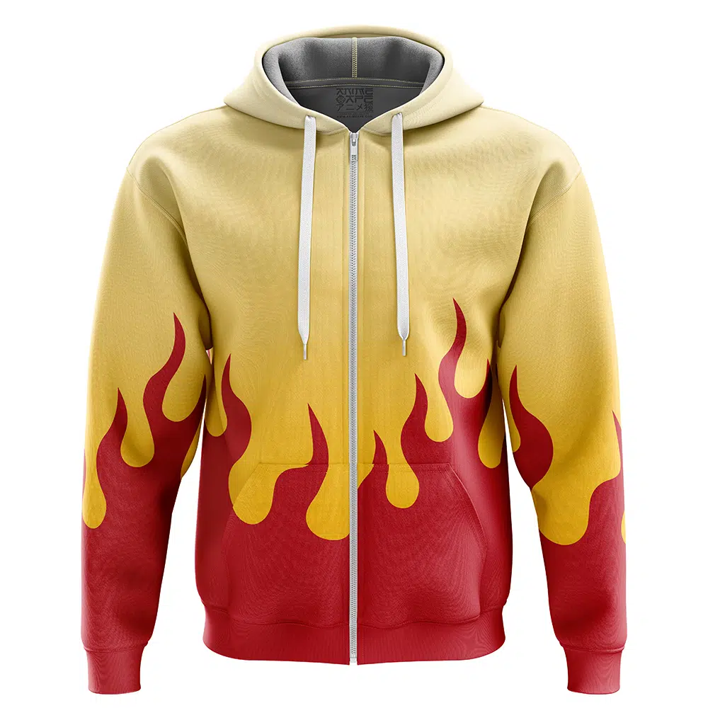 Buildercar - Kyojuro Rengoku Demon Slayer Zip Hoodie Jacket