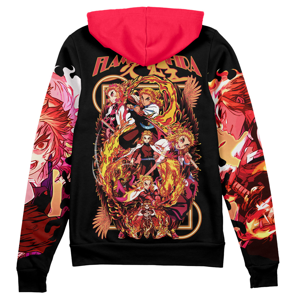 Buildercar - Kyojuro Rengoku V3 Demon Slayer Streetwear Zip Hoodie Jacket