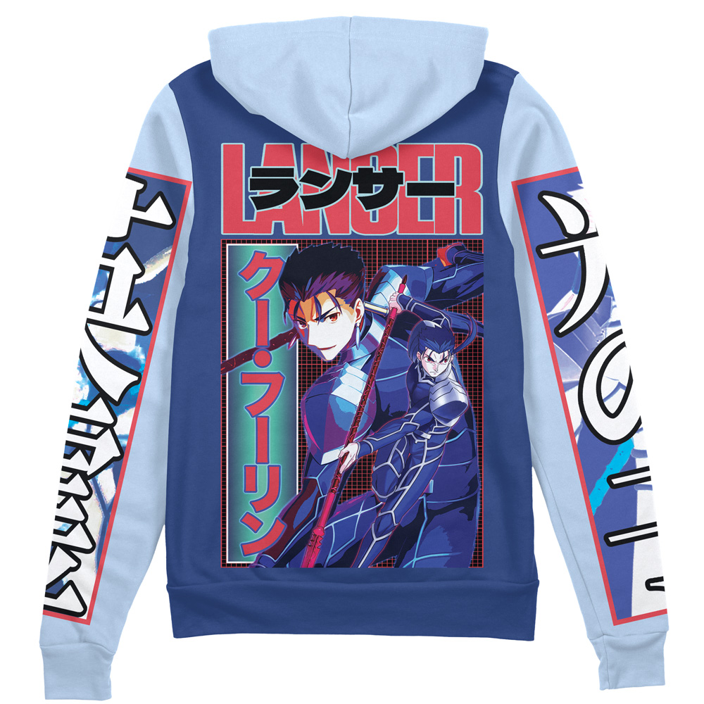 Buildercar - Lancer Fate Stay Night Unlimited Blade Works Streetwear Zip Hoodie Jacket