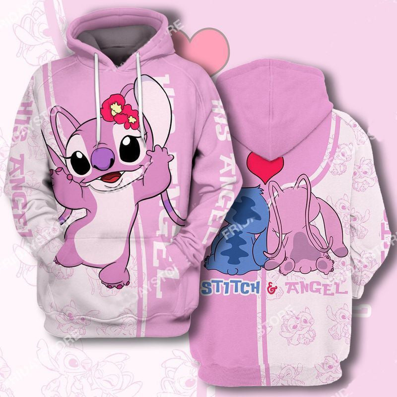 Buildercar - Las His Angel Adorable Couple All Over Print Hoodie