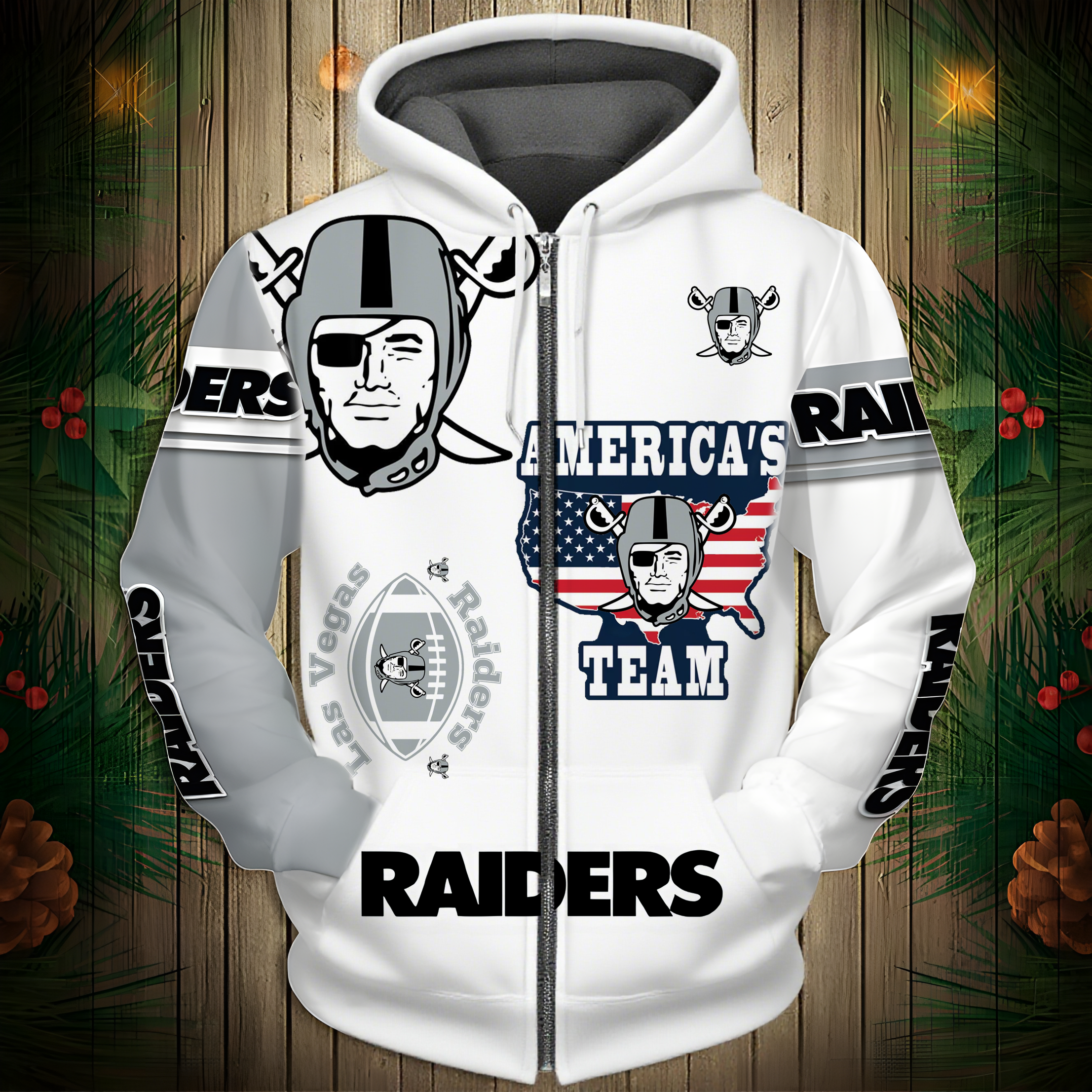 Buildercar - Las Vegas Raiders Hoodie Unisex NFL Pullover Hoodie for Football Fans hm10112574