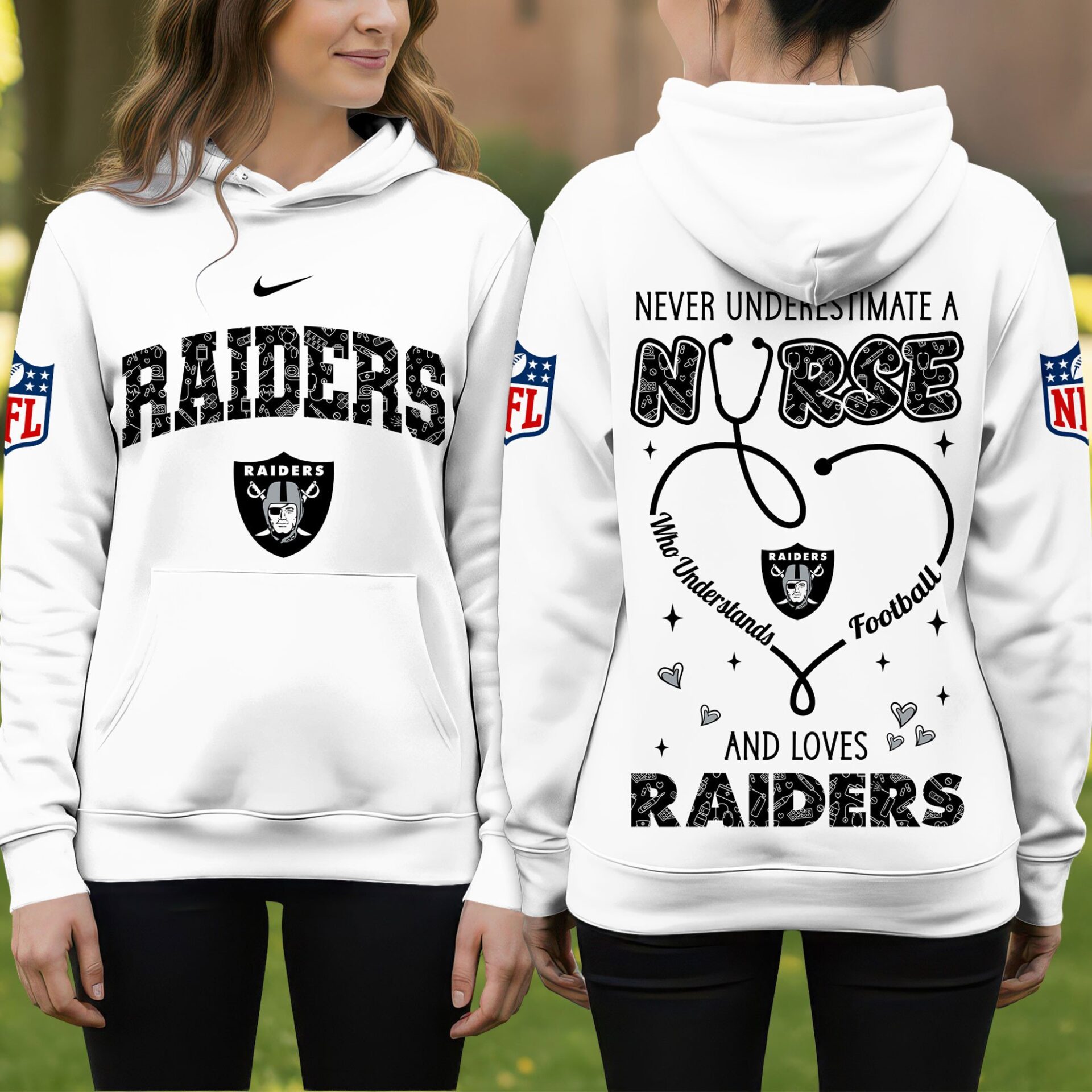 Buildercar - Las Vegas Raiders | Premium NFL Nurse Pride Hoodie