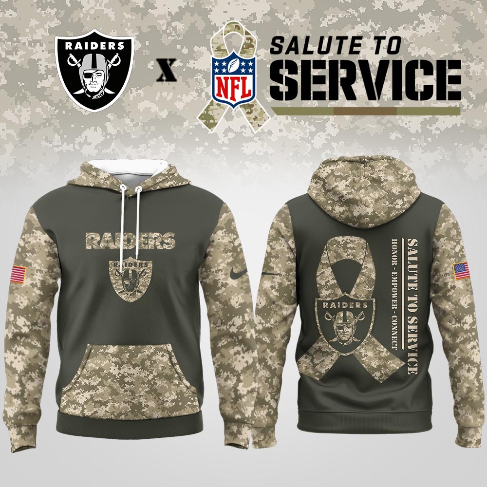 Buildercar - Las Vegas Raiders | Premium NFL Salute to Service Hoodie