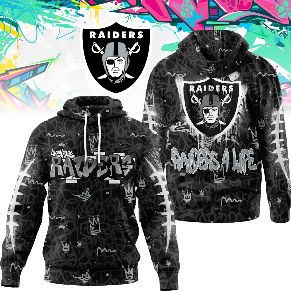 Buildercar - Las Vegas Raiders | Premium NFL Special Graffiti My Team 4 Life Hoodie