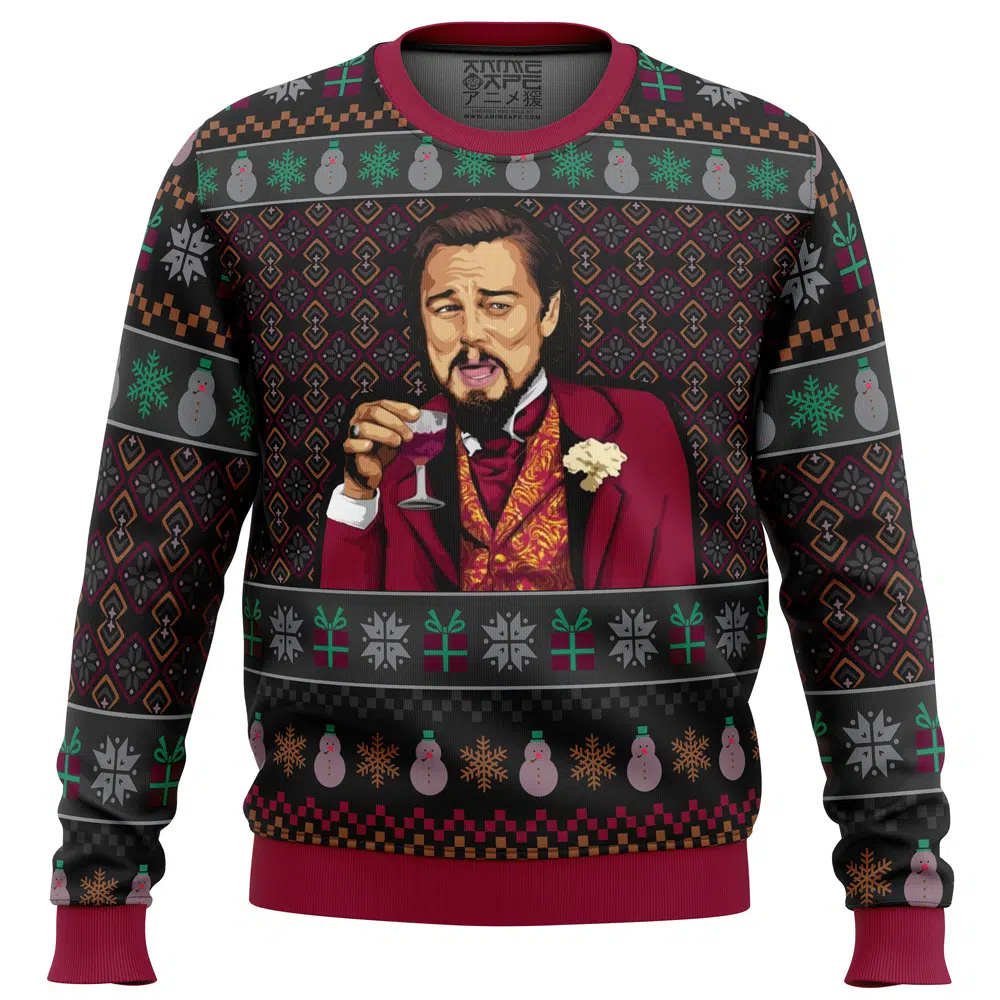 Buildercar - Laughing Leo DiCaprio Meme Ugly Christmas Sweater