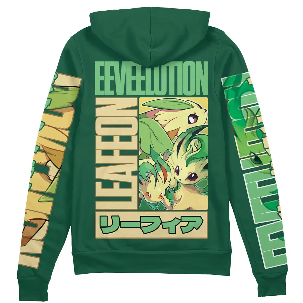 Buildercar - Leafeon Pokemon Streetwear Zip Hoodie Jacket