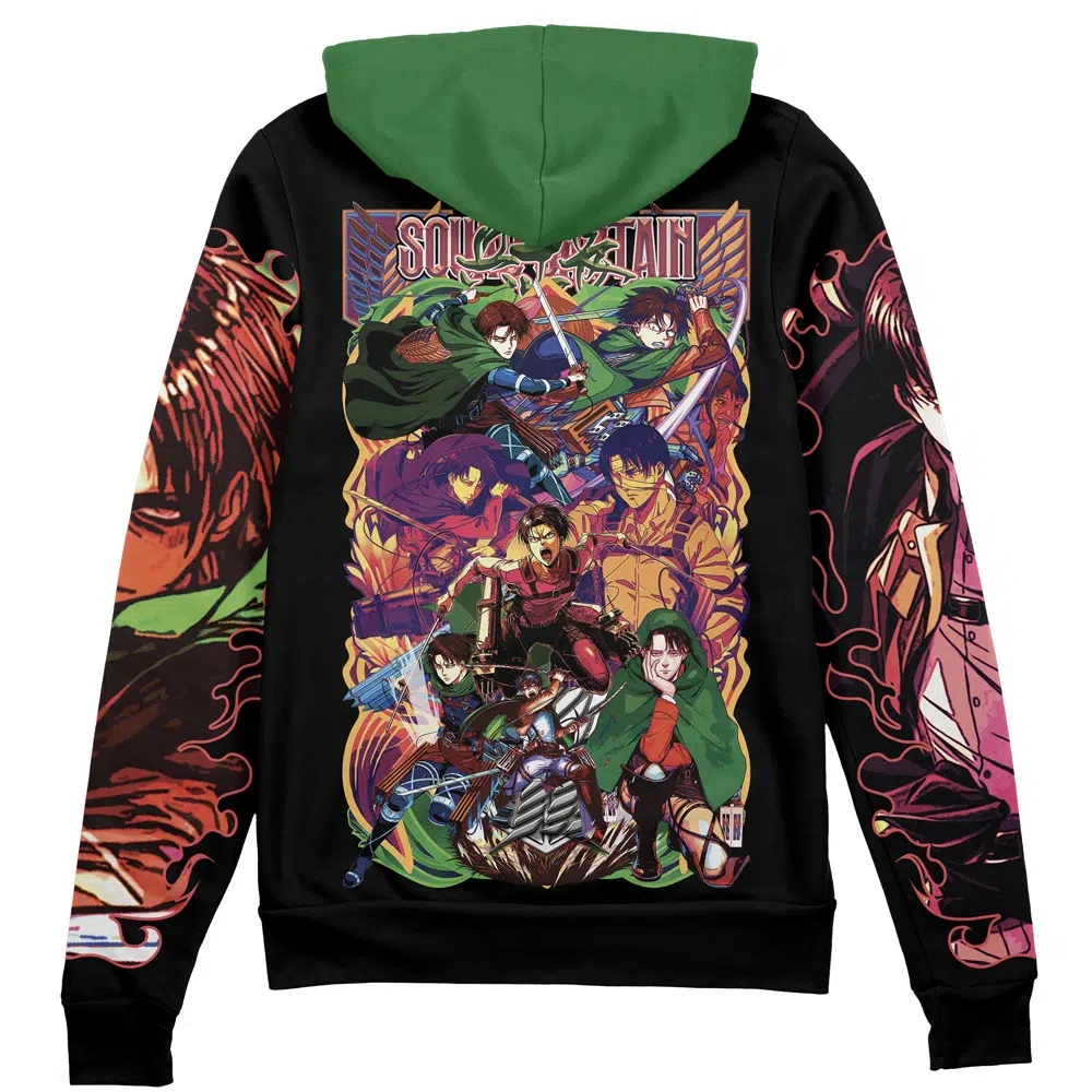 Buildercar - Levi Ackerman V4 Attack on Titan Streetwear Zip Hoodie Jacket