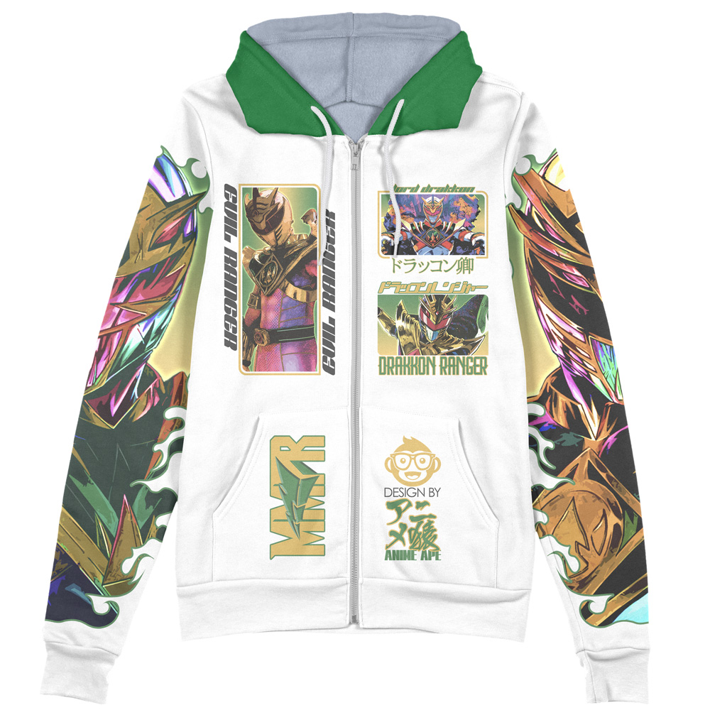 Buildercar - Lord Drakkon Mighty Morphin Power Rangers Streetwear Zip Hoodie Jacket - Image 2