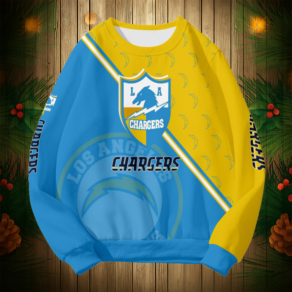 Buildercar - Los Angeles Chargers Graphic Crew Neck Sweatshirt Unisex NFL Pullover Hoodie for Football Fans