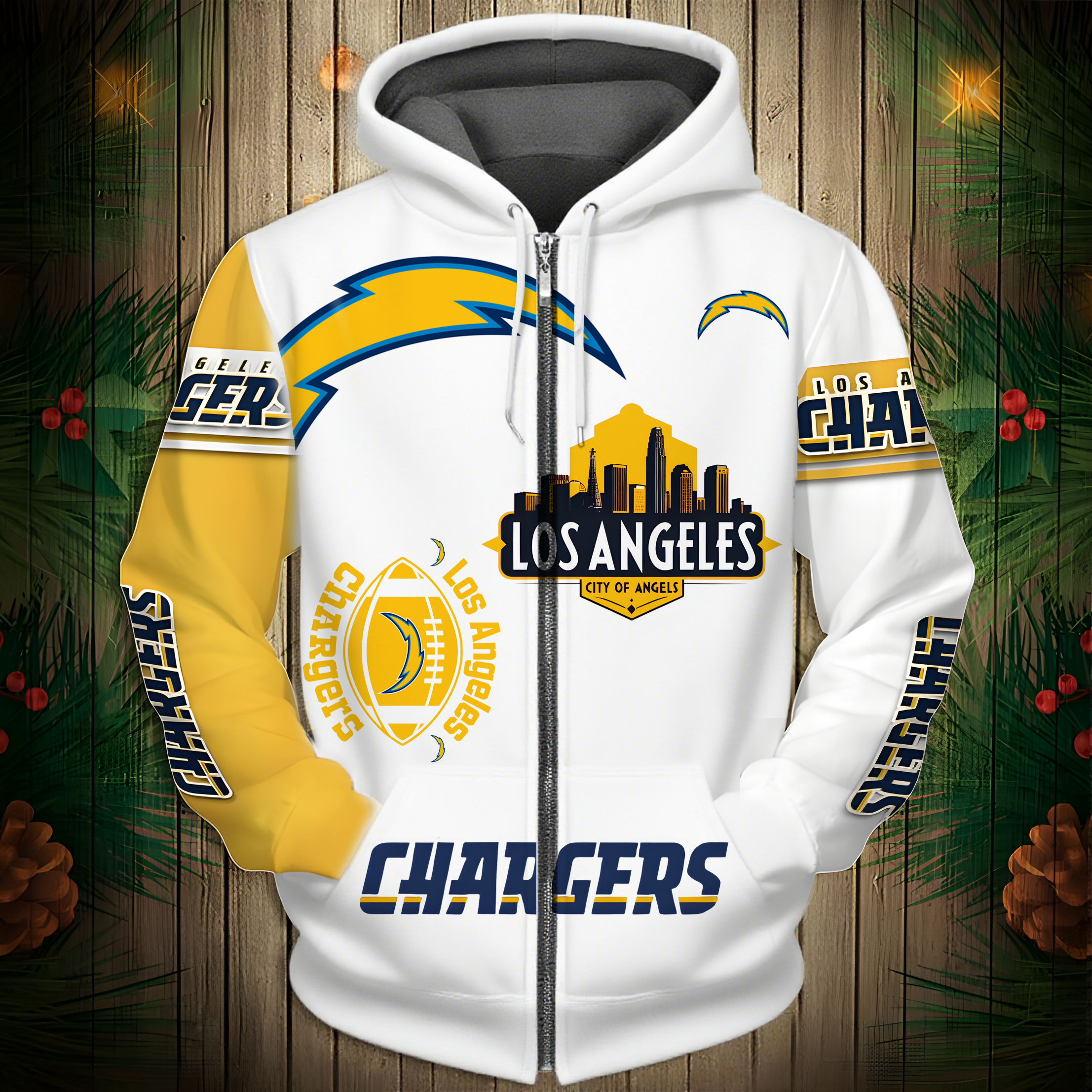 Buildercar - Los Angeles Chargers Hoodie Unisex NFL Pullover Hoodie for Football Fans hm10112613