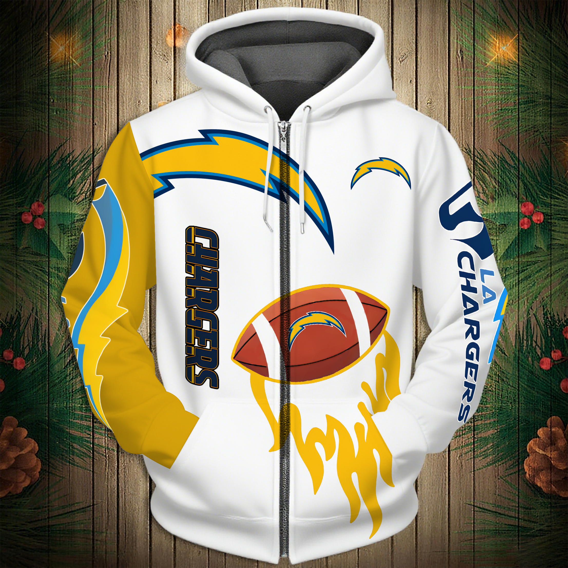 Buildercar - Los Angeles Chargers Hoodie Unisex NFL Pullover Hoodie for Football Fans hm10112643