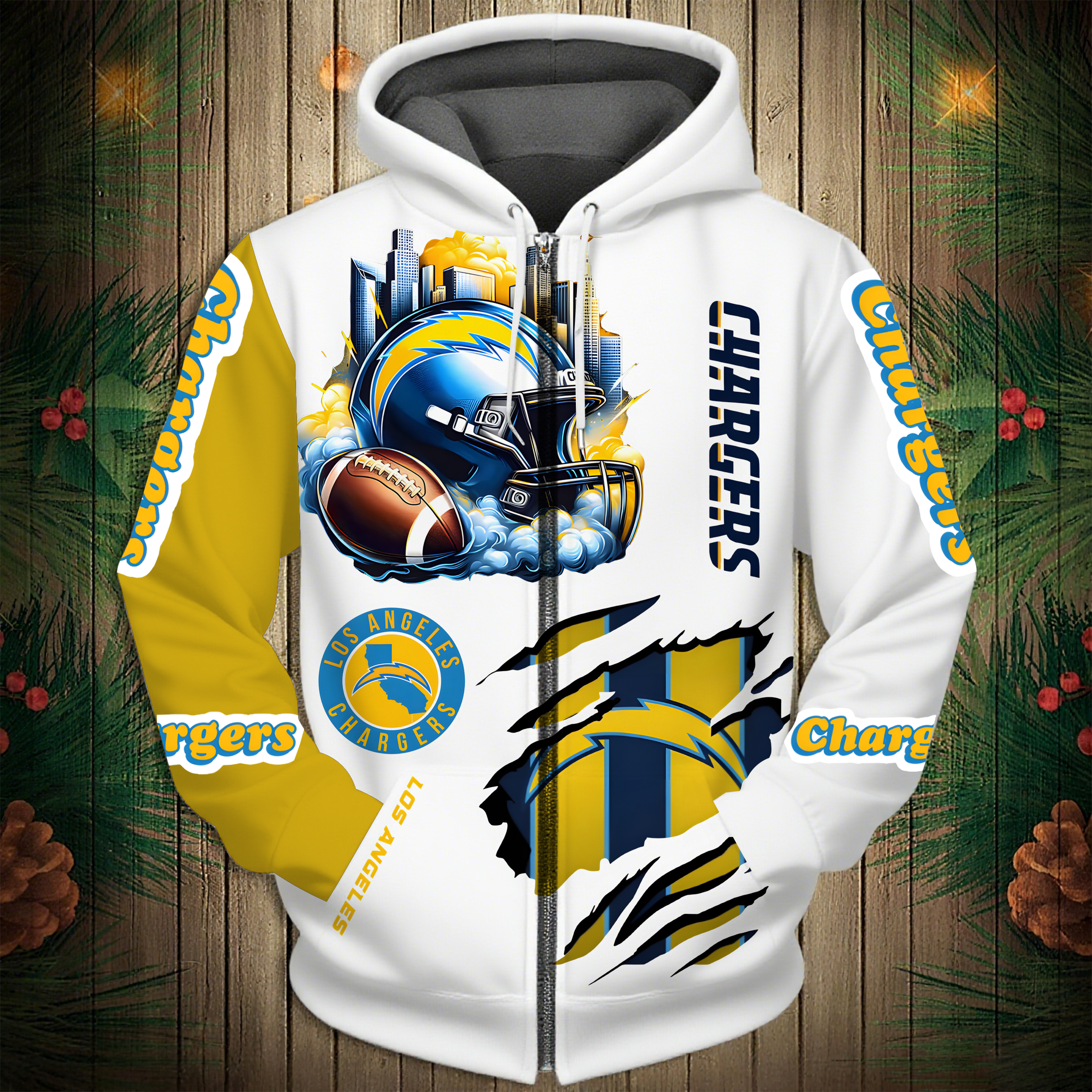 Buildercar - Los Angeles Chargers Hoodie Unisex NFL Pullover Hoodie for Football Fans hm10112666