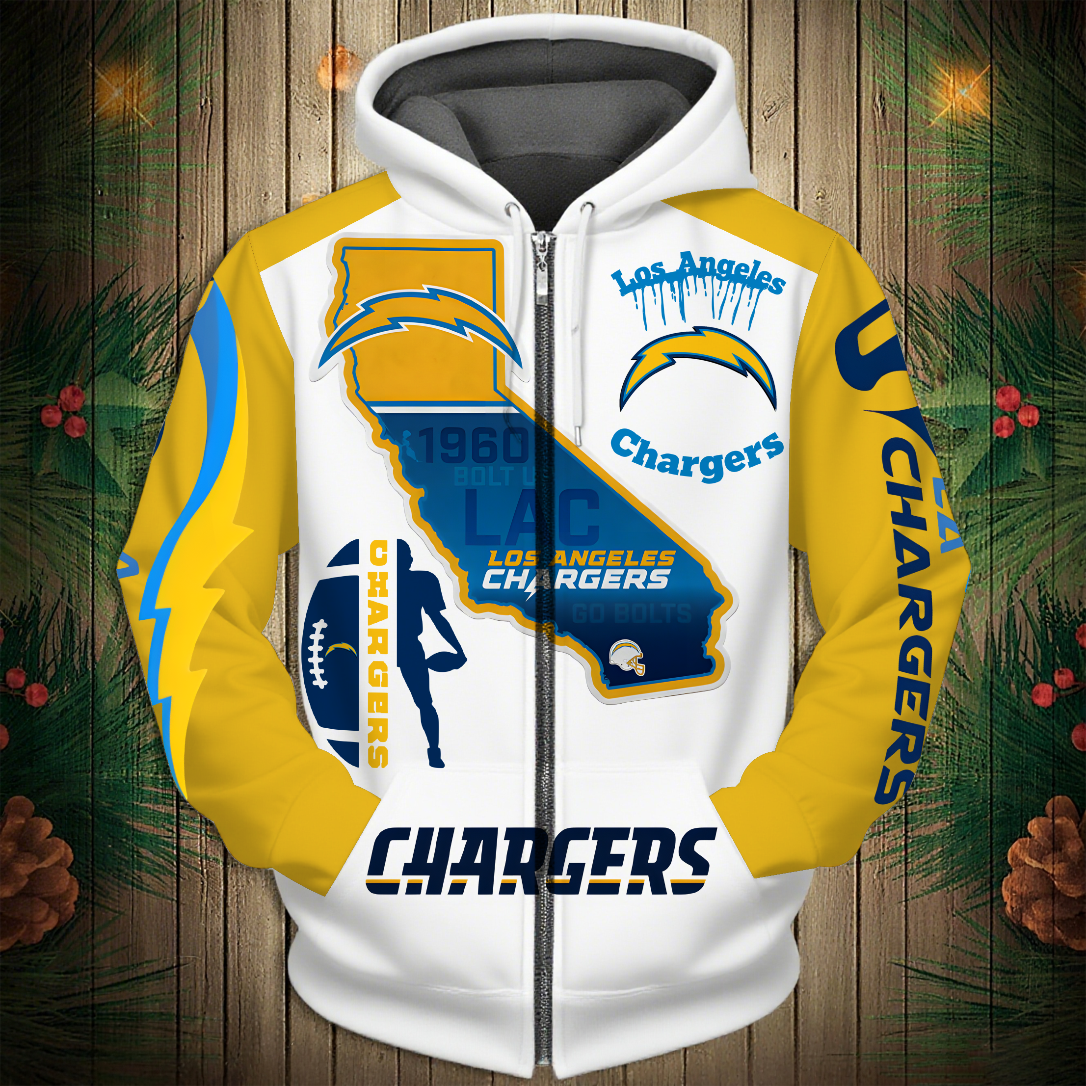 Buildercar - Los Angeles Chargers Hoodie Unisex NFL Pullover Hoodie for Football Fans hm10112699