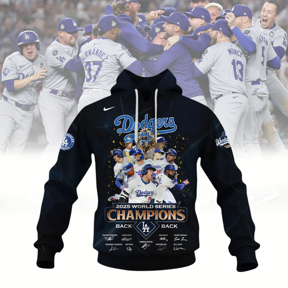 Buildercar - Los Angeles Dodgers x MLB 2025 World Series Champions Hoodie V6