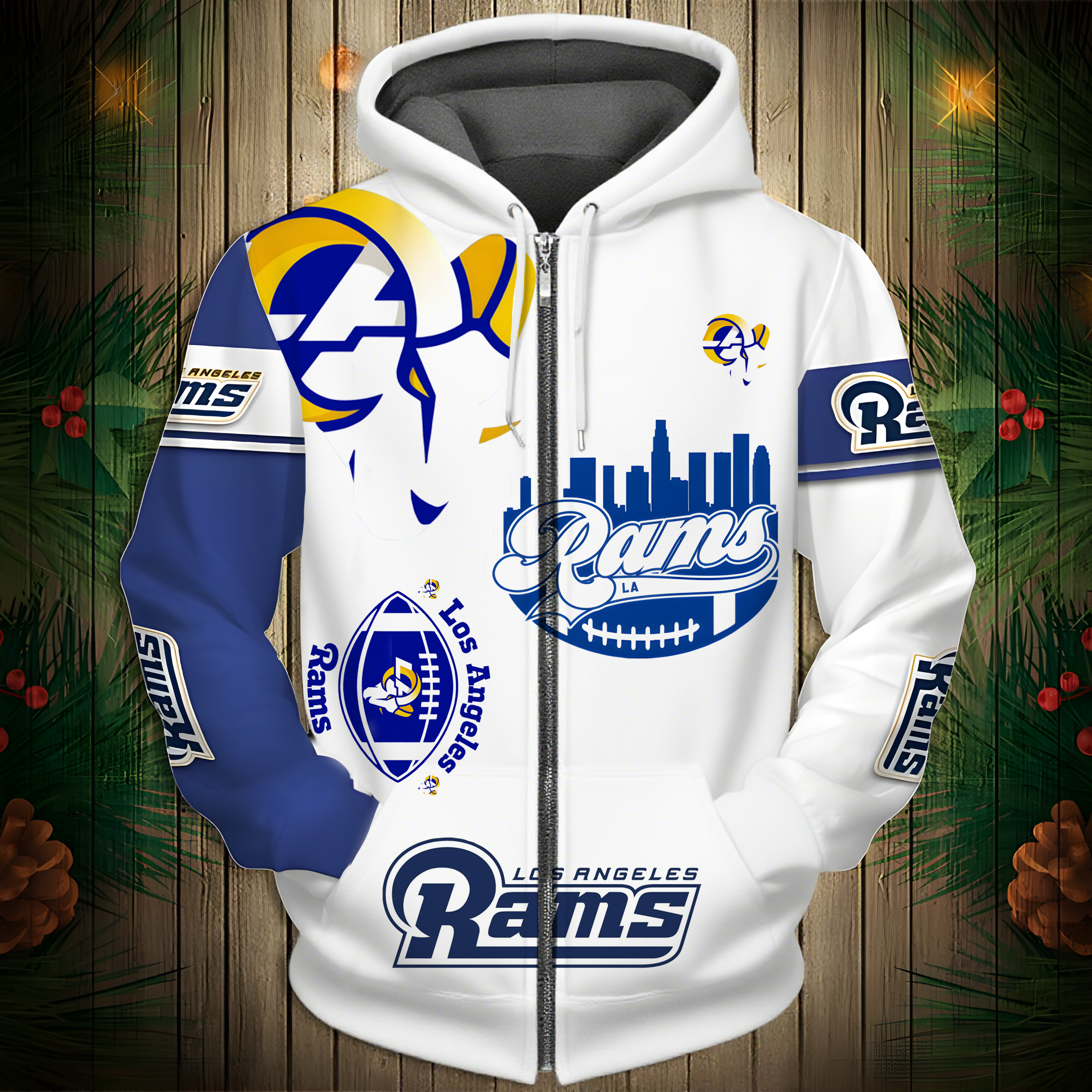 Buildercar - Los Angeles Rams Hoodie Unisex NFL Pullover Hoodie for Football Fans hm10112618