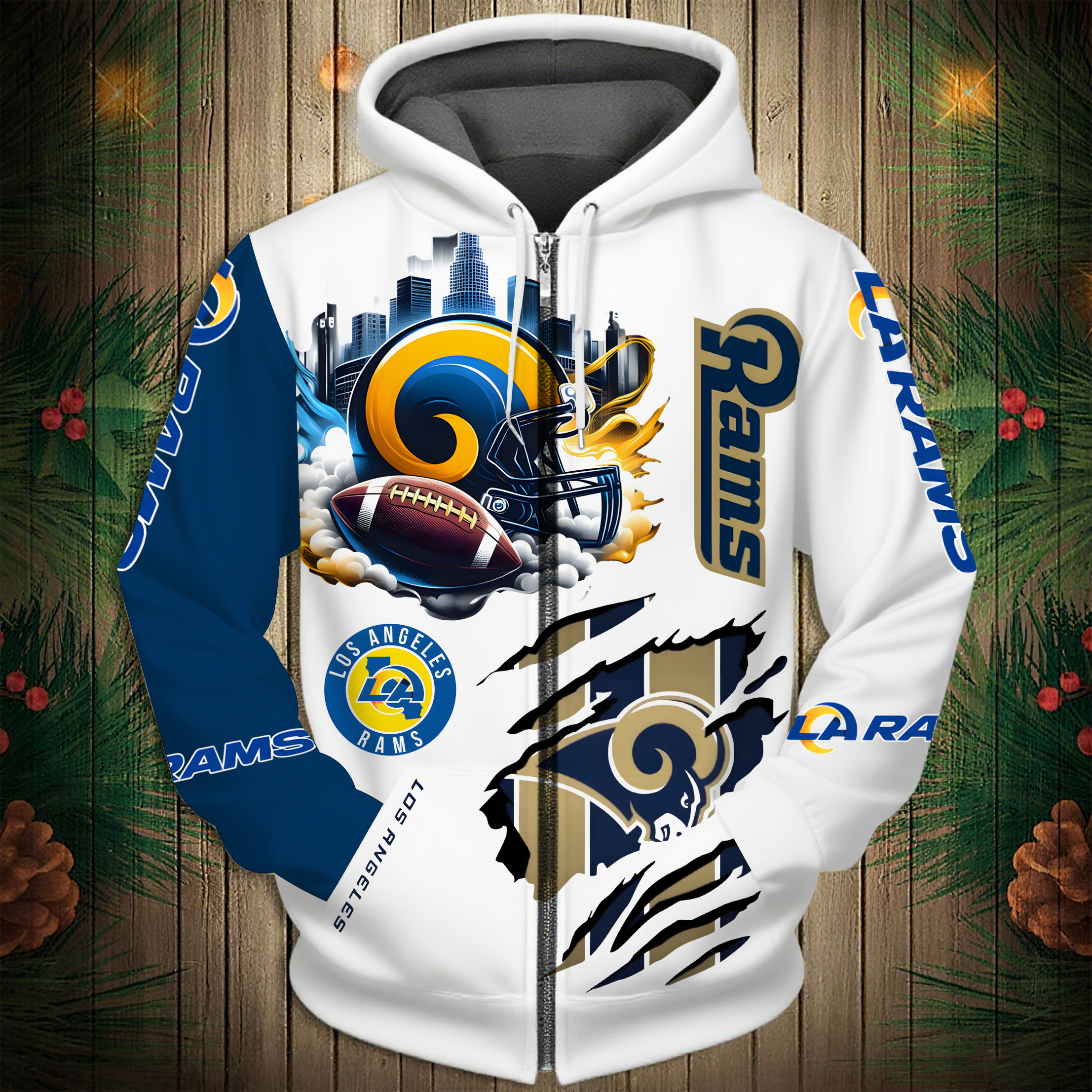 Buildercar - Los Angeles Rams Hoodie Unisex NFL Pullover Hoodie for Football Fans hm10112671