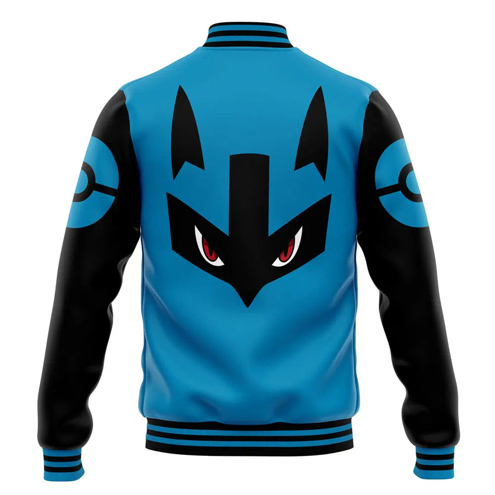 Buildercar - Lucario Face Pokemon Varsity Jacket