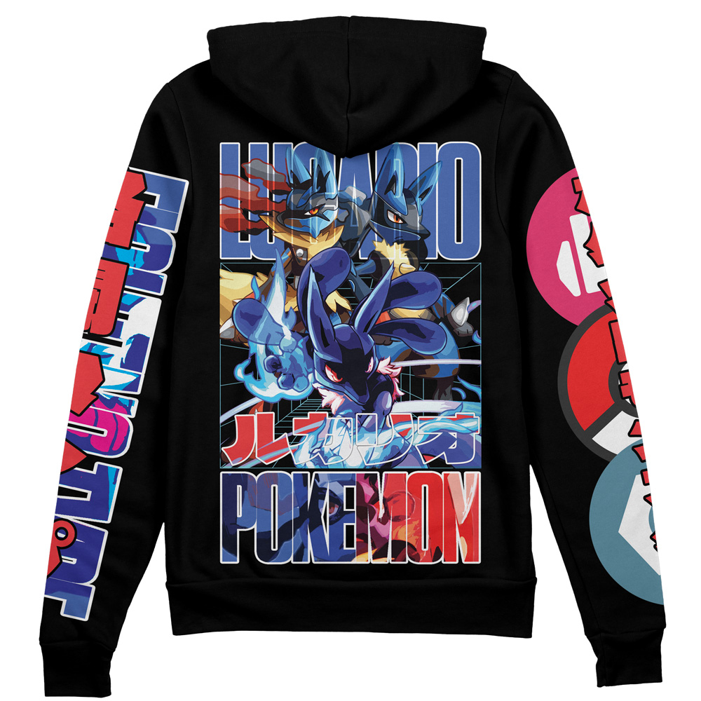 Buildercar - Lucario Pokemon Streetwear Zip Hoodie Jacket