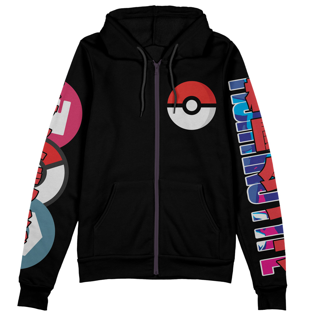 Buildercar - Lucario Pokemon Streetwear Zip Hoodie Jacket - Image 2