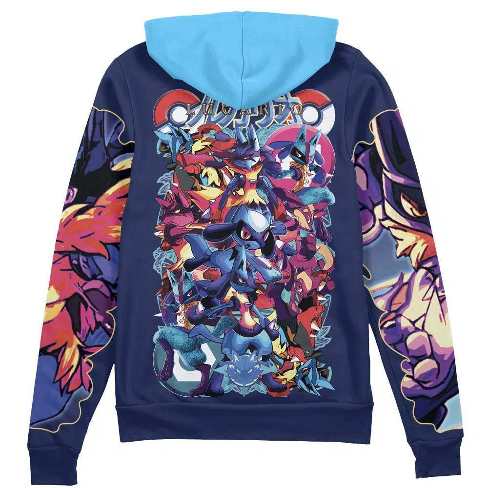 Buildercar - Lucario V2 Pokemon Streetwear Zip Hoodie Jacket