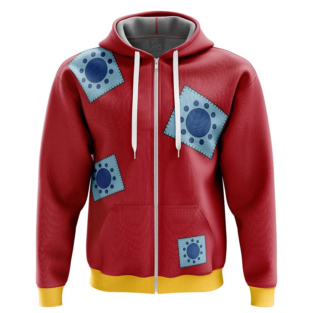 Buildercar - Luffy Wano Pattern One Piece Zip Hoodie Jacket