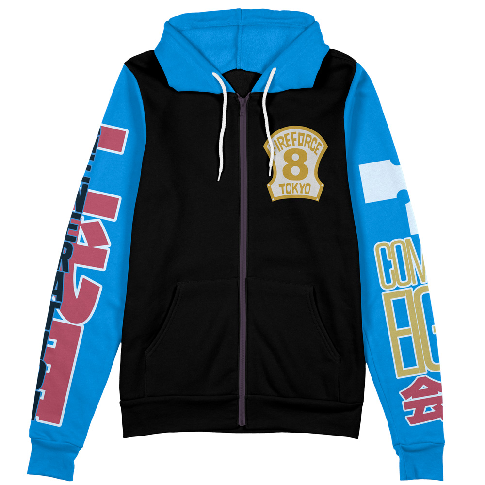 Buildercar - Maki Oze Fire Force Streetwear Zip Hoodie Jacket - Image 2