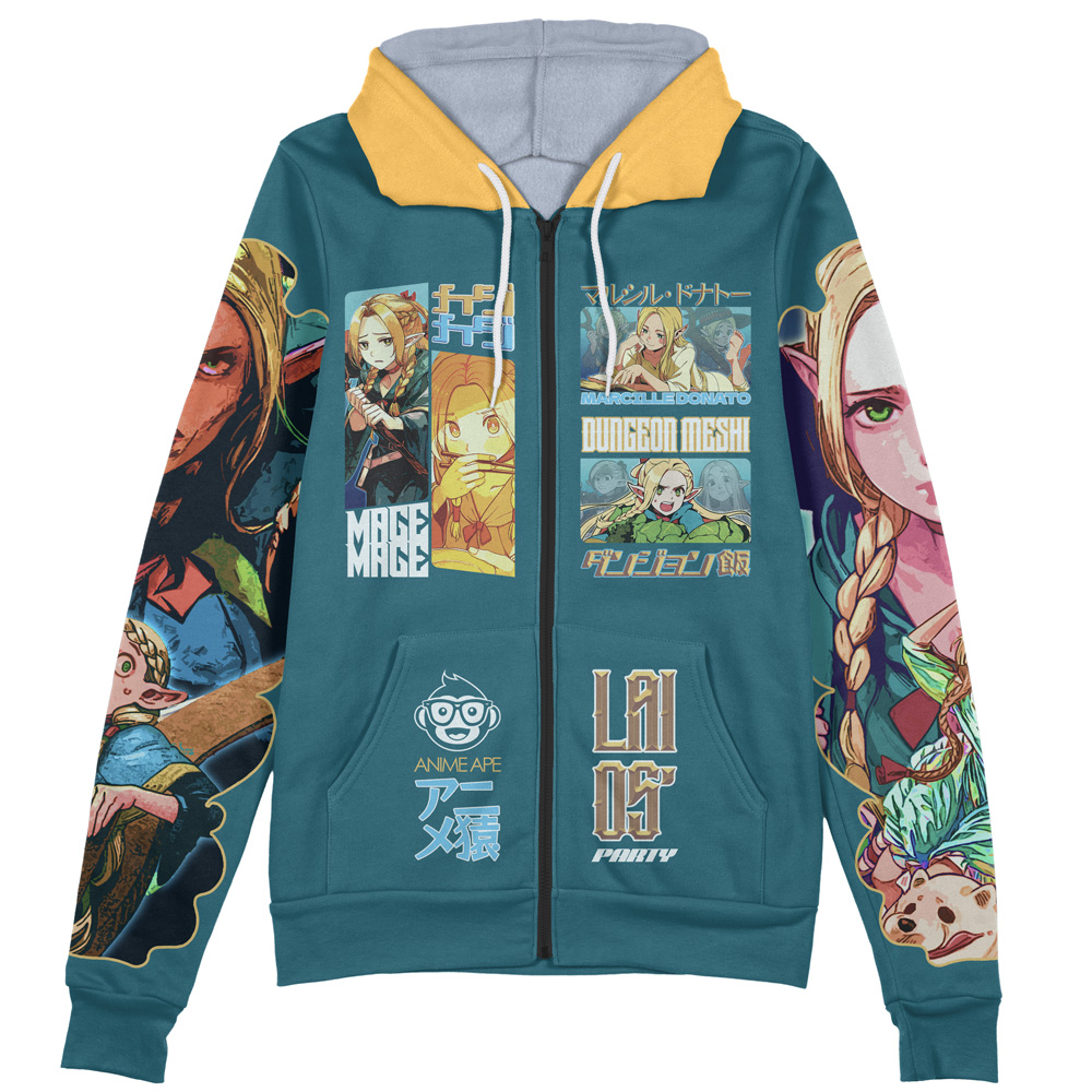 Buildercar - Marcille Donato Delicious in Dungeon Streetwear Zip Hoodie Jacket - Image 2