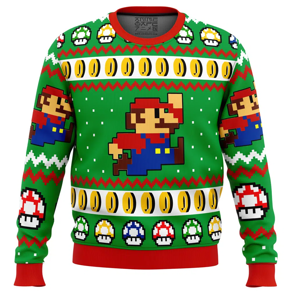 Buildercar - Mario Bros Jump Ugly Christmas Sweater