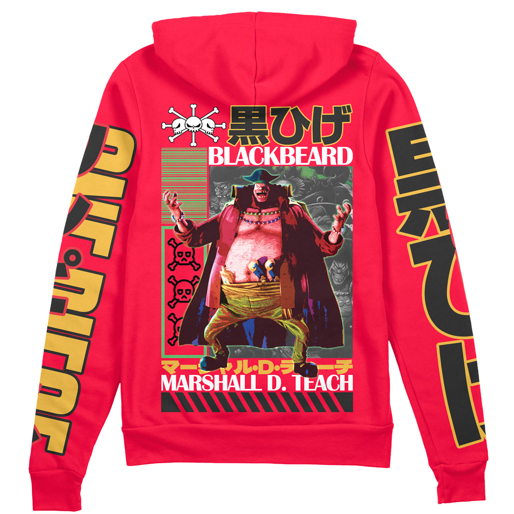 Buildercar - Marshall D. Teach One Piece Streetwear Zip Hoodie Jacket