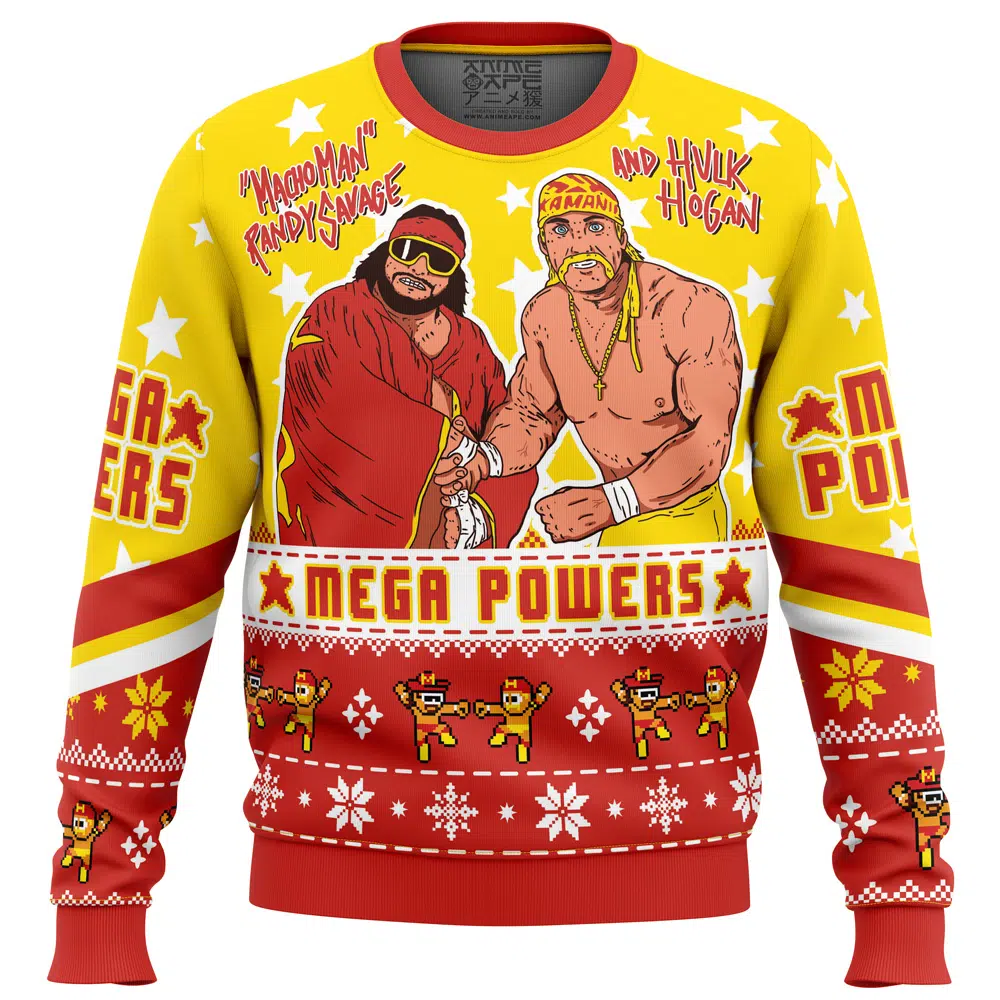 Buildercar - Mega Powers Macho Man and Hulk Hogan Ugly Christmas Sweater