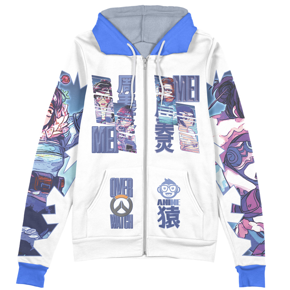 Buildercar - Mei-Ling Zhou Overwatch Streetwear Zip Hoodie Jacket - Image 2