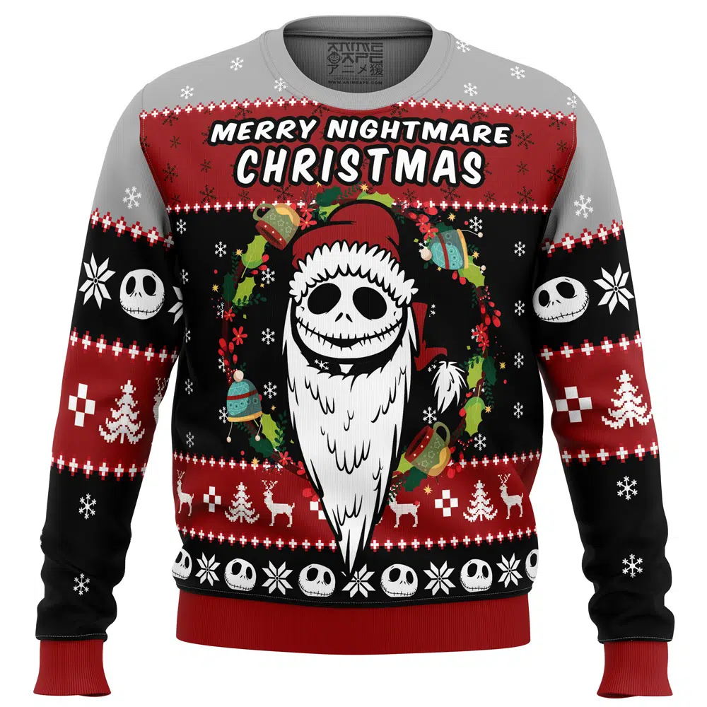 Buildercar - Merry Nightmare The Nightmare Before Christmas Ugly Christmas Sweater