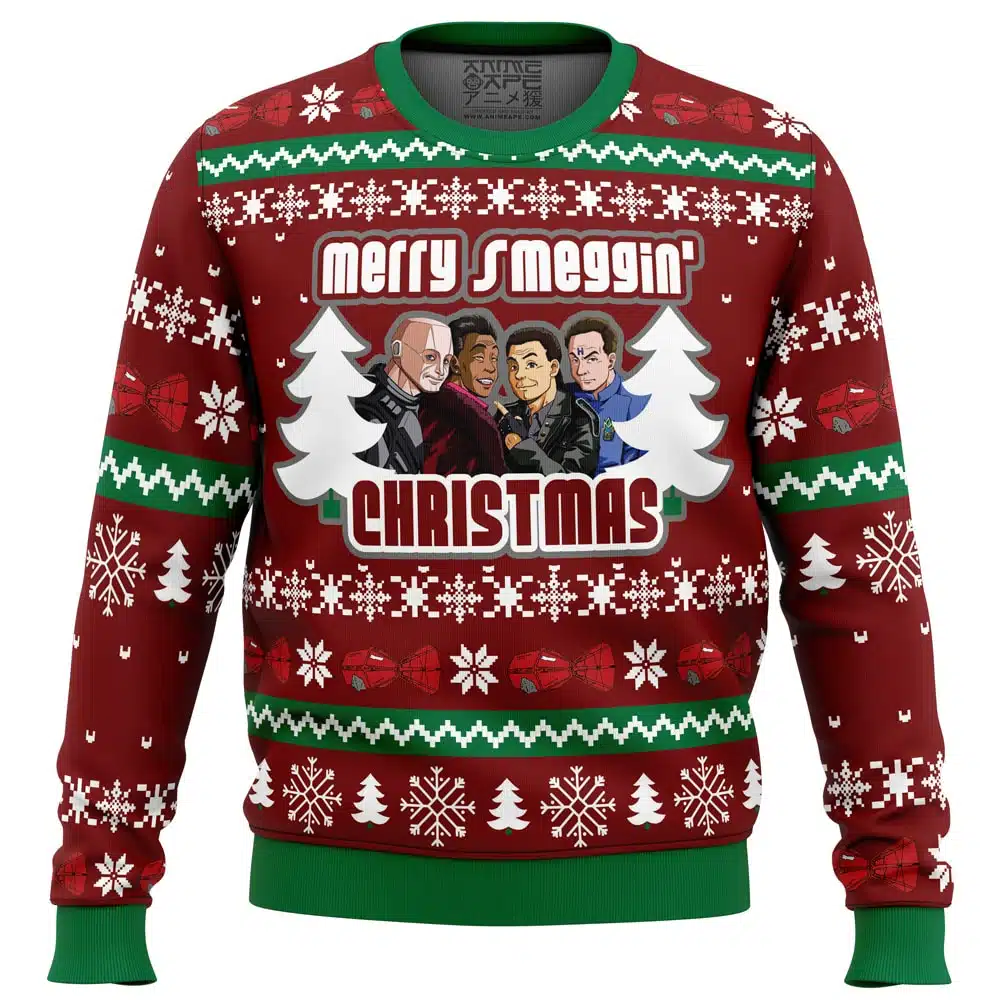 Buildercar - Merry Smeggin’ Christmas Red Dwarf Ugly Christmas Sweater