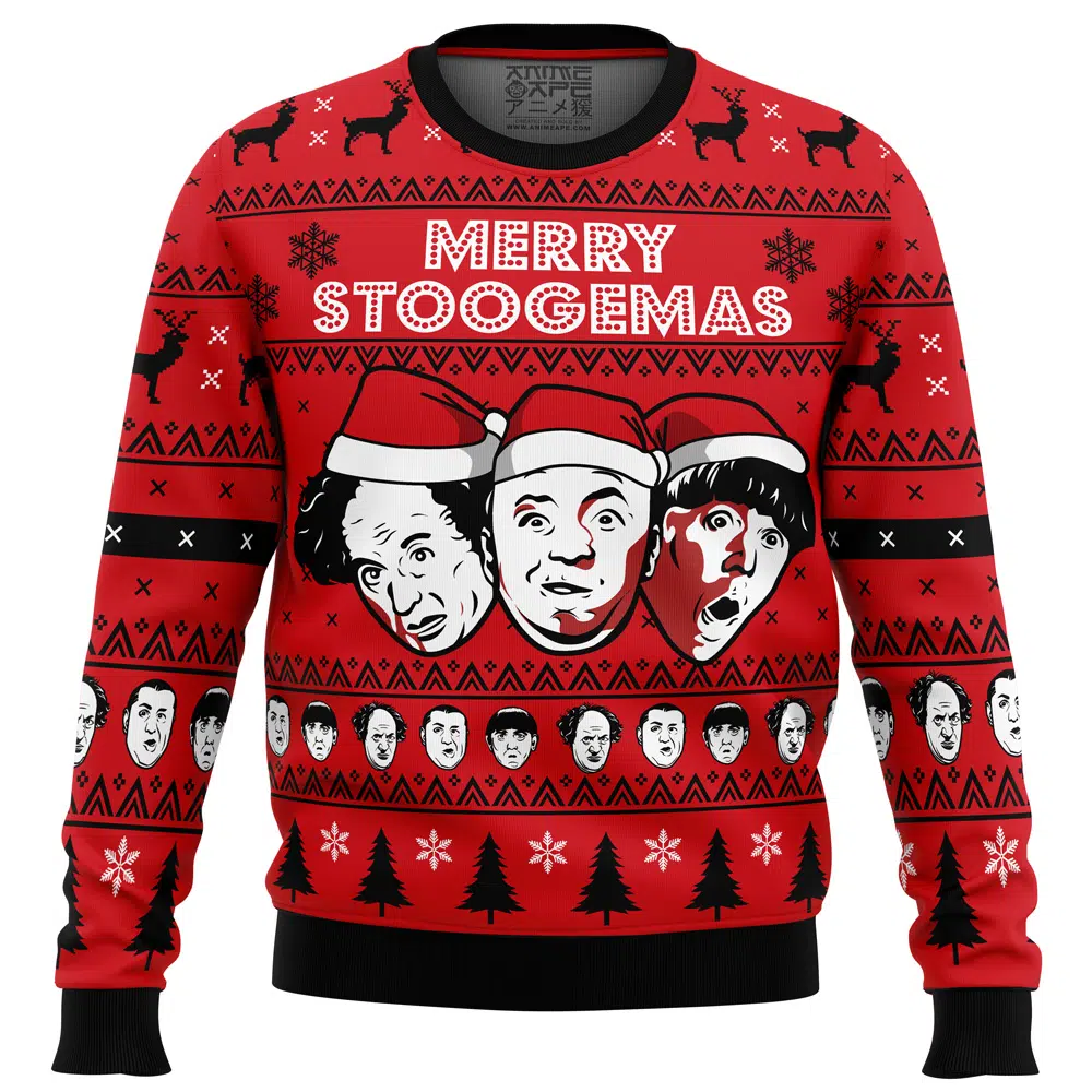 Buildercar - Merry Stoogemas 3 Stooges Ugly Christmas Sweater