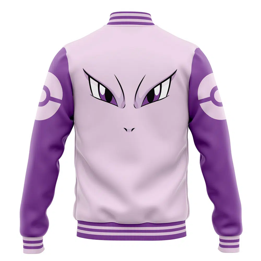 Buildercar - Mewtwo Face Pokemon Varsity Jacket